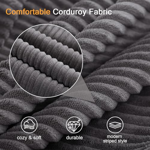 MeMoreCool Folding Futon Couch Queen – Boneless Corduroy Sofa Bed, Convertible Foam Floor Lounger with Pillow & Washable Cover, Foldable Sleeper for Living Room, Bedroom, Guest Space MeMoreCool