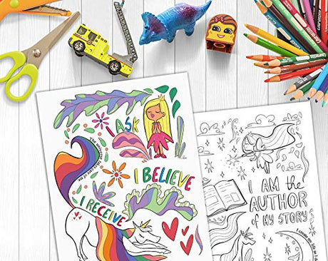 Hey Girl! A Unicorn Coloring Book for Girls: To Develop Gratitude and Mindfulness through Positive Affirmations BRIRILINE
