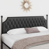 Keyluv Full Upholstered Canopy Bed Frame with 2 Storage Drawers & Button Tufted Headboard, Metal Platform Bed with 4 Removable Posts, Two-Purpose Velvet Bed, Dark Grey/Curtain Not Included