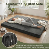 NLDD 5-in-1 Convertible Sofa Bed, Boneless Loveseat Sleeper, Tri-fold Futon Sofa Bed with Removable Cushions & Washable Cover, Pull Out Couch with Handle, for Small Spaces, Queen Size, Grey NLDD