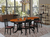 East West Furniture PLAN7-BCH-LC 7 Piece Dining Table Set Consist of an Oval Dining Room Table with Butterfly Leaf and 6 Faux Leather Upholstered Chairs, 42x78 Inch, Black & Cherry East West Furniture