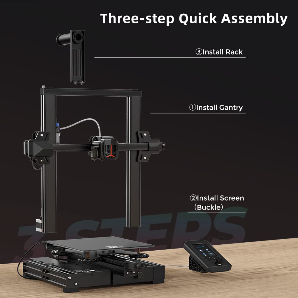 Official Creality Ender 3 V2 Neo 3D Printer with CR Touch Auto Leveling PC Spring Steel Platform Full-Metal Extruder 95% Pre-Installed 3D Printers Resume Print and Model Preview 8.66x8.66x9.8 - WoodArtSupply