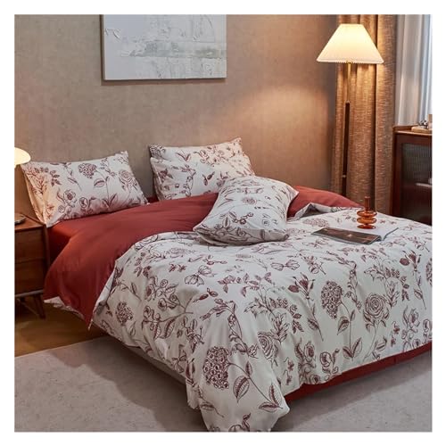 YUSIWOAL Bedding Set Cotton Queen Duvet Cover Set with Sheets Single Double Bedding Sets,Summer Duvet Cover sets(B,King) YUSIWOAL