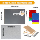 Sancallie 1500 Pieces Puzzle Board & Bracket Set/Wooden Puzzle Board Kit/Jigsaw Puzzle Plateau with 6 Sorting Trays Gray Felt Mat Cover - with Puzzle Board for Storing Jigsaw Puzzles, Grey Sancallie