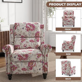 UIXE Pushback Recliner Chair, Fabric Armchair Push Back Accent Chair, Rivet Trim Club Chair Home Theater Overstuffed Single Sofa Reading Seat for Living Room, Pattern