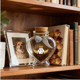 Chowsie Pet Memorial Bottle for Pet Hair, Pet Fur Memorial Keepsake, Keepsake for Dog and Cat Hair with Heart Shape Glass