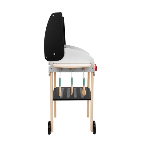 OOOK Wooden Play Barbecue Toy Grill, Kids Grill Playset with Play Food and Grilling Tools, Play Kitchen Accessories for Toddlers Boys Girls Age 3+ OOOK
