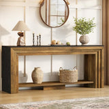 Tribesigns 70.9-Inch Long Console Table, Farmhouse Narrow Wooden Sofa Table with Storage, 2-Tier Behind The Couch for Living Room, Entryway, Hallway, Foye Tribesigns