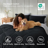 Bedsure Twin Comforter Set - 5 Pieces Reversible Black Bedding, Twin Size Bed Set for All Seasons, Bed in a Bag with Down Alternative Comforter, Sheets, Pillowcase & Sham Bedsure