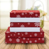 Elegant Comfort Luxury Soft Bed Sheets Holiday Pattern 1500 Premium Hotel Quality Microfiber - Softness Wrinkle and Fade Resistant (4-Piece) Bedding Set, Twin, Snowflake-Burgundy Elegant Comfort