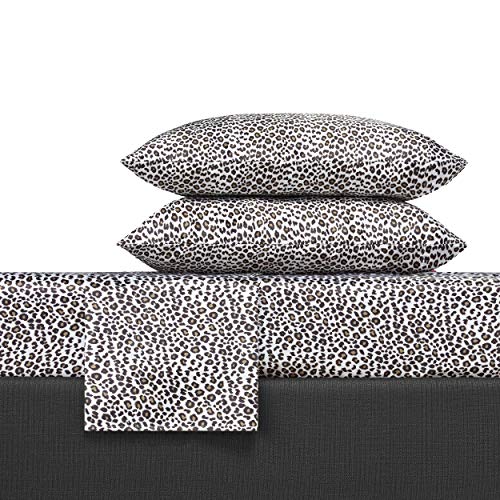 Betsey Johnson - Queen Bed Sheets, Satin Bedding Set with Matching Pillowcases, Wrinkle & Fade Resistant, Silky Smooth for Healthy Hair (Leopard) Betsey Johnson