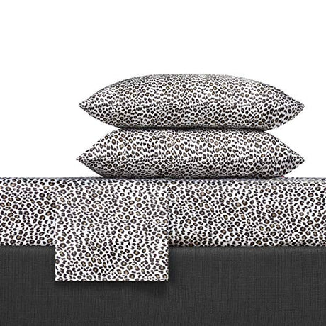 Betsey Johnson - Queen Bed Sheets, Satin Bedding Set with Matching Pillowcases, Wrinkle & Fade Resistant, Silky Smooth for Healthy Hair (Leopard) Betsey Johnson