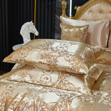 Queen Size 8-Piece Jacquard Comforter Set with Satin Sheets Set – Elegant Coordinated Bedding Collection for Bedroom Bedding_Dreamer