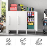 PEROKIER Metal Storage Cabinet with 2 Adjustable Shelves Freestanding White Storage Cabinets with Door for Office Kitchen Bathroom Living Room Pantry Garage PEROKIER