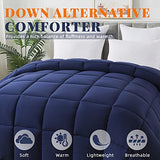 Cosybay Down Alternative Comforter (Navy Blue, Twin) - All Season Soft Quilted Twin Size Bed Comforter - Duvet Insert with Corner Tabs - Winter Summer Warm Fluffy, 64x88 inches Cosybay