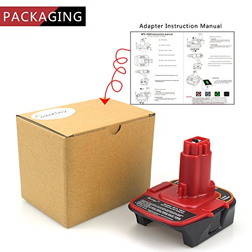 waitley Battery Adapter for Dewalt DCA1820 18V-20V Converter with USB Port Function Compatible with DC9096 DE9096 waitley