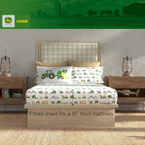 Franco Kids John Deere Farm Equipment Bedding 5 Piece Super Soft Comforter and Sheet Set, Full, (Officially Licensed Product) Franco