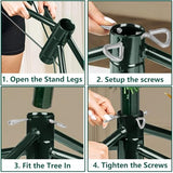 DJEMMPS Christmas Tree Stand, Folding Xmas Tree Stand Metal Christmas Tree Stand for Artificial Tree Folding Stand,Christmas Tree Base, Fits 0.5-1.25 Inch Pole DJEMMPS