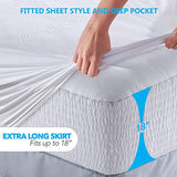 PlushDeluxe Premium Bamboo Mattress Protector – King Size, Waterproof, & Ultra Soft Breathable Noiseless Washable Bed Mattress Cover for Comfort & Protection - White PlushDeluxe
