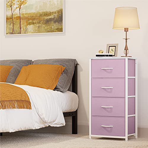 YITAHOME Dresser with 4 Drawers - Storage Tower Unit, Fabric Dresser for Bedroom, Living Room, Closets - Sturdy Steel Frame, Wooden Top & Easy Pull - WoodArtSupply