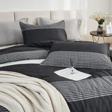 Litanika Twin XL Comforter Set Black White Grey - 2 Pieces Gray Twin Extra Long Size Lightweight Bedding Set, All Season Down Alternative Comforter Litanika