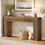 Tribesigns 63" Console Table, Rustic Fluted Long Sofa Table Behind Couch for Entryway, Living Room, Hallway, Foyer, Brown Tribesigns