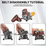 Baisiky Mini Belt Sander-Electric Bench Grinder Grinding Machine, 7 Adjustable Speed Grinder Polisher Knife Sander Tool for DIY Woodworking, Metal, Baisiky