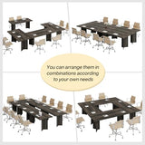 Tribesigns 10.5FT Conference Table, Large Rectangle Meeting Seminar Table for 10-12 Person, Long Wooden Business Tables (Set of 2, Dark Gray) Tribesigns
