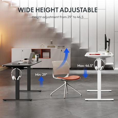 FLEXISPOT Standing Desk Electric Height Adjustable Desk with 40 x 24 Inch Splice Board, Home Office Computer Workstation, Black Top + Black Frame FLEXISPOT