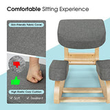 Giantex Kneeling Chair, Wood Posture Chair, Max Load 330 Lbs, Rocking Knee Chair with Soft Cushion, Natural Relief for Back, Shoulder or Neck Pain, Ergonomic Kneeling Chair for Office Home Giantex