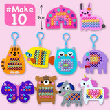 EZCRA Beginner Needlepoint Cross Stitch Kit for Kids Ages 5-8 – Easy Embroidery Starter Set with Jumbo Plastic Needles, Pre-Printed Patterns, Instructions – DIY Arts & Crafts for Girls & Boys