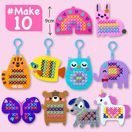EZCRA Beginner Needlepoint Cross Stitch Kit for Kids Ages 5-8 – Easy Embroidery Starter Set with Jumbo Plastic Needles, Pre-Printed Patterns, Instructions – DIY Arts & Crafts for Girls & Boys EZCRA