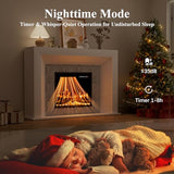 Weyderk 50 inch Electric Fireplace with Mantel, Fireplace TV Stand with 23" Insert Heater for Living Room Bedroom, 12 Flame Colors, Remote Control, Touch Screen, Timer, Weathered Stone Weyderk