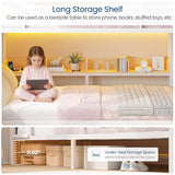 Twin Over Twin Bunk Bed with 6 Storage Drawers & 3 Boxes, Dual Side Shelves, Twin Bunk Beds for Kids with LED Lights and Charging Station, Heavy Duty Metal Bunk Bed with Safety Guardrail and Ladder mojiasion