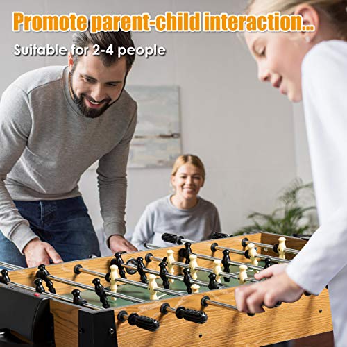 Giantex Foosball Table, Wooden Soccer Table Game w/Footballs, Suit for 4 Players, Competition Size Table Football for Kids, Adults, Football Table for Game Room, Arcades (48 inch, Wood) - WoodArtSupply