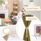 Geetery 6 Pcs Beads 58'' Wood Bead Garland with Tassels Rustic Country Decor Prayer Boho Beads Big Wall Hanging Decor Farmhouse Beads Versatile Prayer Beads for Home Wall Table Decor (White) Geetery