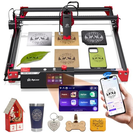 AlgoLaser 10W Laser Engraver Machine - Laser Engraver/Cutter with 3.5" Smart Touchscreen & AlgoOS System, 12000mm/min Speed, 0.05mm Laser Spot, Laser Engraving for Metal, Wood, Glass & Leather AlgoLaser