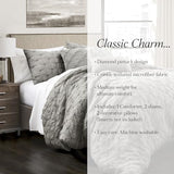 Lush Decor Ravello Pintuck Comforter Set - Luxe 5 Piece Textured Bedding Set - Traditional Glam & Farmhouse Inspired Bedroom Decor - King, Gray Lush Decor