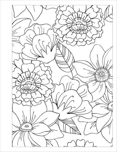 Stress Relief Flower Coloring Book For Adults: Beautiful and Relaxing Floral Designs, Arrangements, and Bouquets