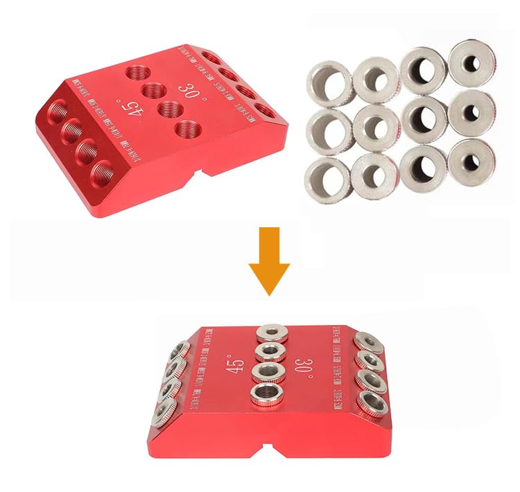 YuanTenhwy 4 Sizes 30 45 90 Degree Angle Drill Guide Jig for Angled Hole and Straight Hole,Drill Block，Dowel Drill Guide，Stair Wire Handrail, Deck Cable Railing Lag Screw Drilling Template Bl - WoodArtSupply