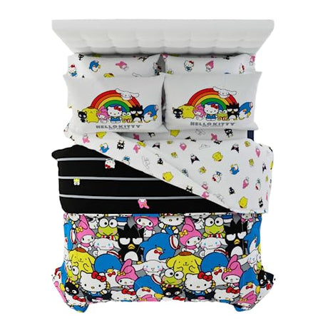 Franco Collectibles Hello Kitty & Friends Bedding 7 Piece Super Soft Comforter and Sheet Set with Sham, Full, (Official Licensed Product) Franco