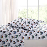 Poppy & Fritz Kids, Full Sheet Set, Stain Resistant Kids Bedding, Soft & Cozy Toddler Bedding Set (Trucks Grey, Full) Poppy & Fritz