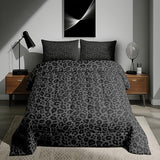 Manfei African Cheetah Wildlife Bed Comforter Set Queen Size Black Wild Animal Skin Super Soft Microfiber Bedding Set for Adults Teens Leopard Print Comforter Set 2 Pillowcases Manfei