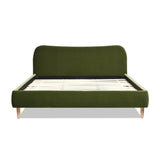 Jennifer Taylor Home Roman Curved Headboard Performance Velvet Upholstered Modern Platform Bed Frame Jennifer Taylor Home