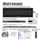 Westinghouse 50 Inch Electric Fireplace Heater, Compatible with Alexa & Google Home, Wall Mount or in-Wall Recessed Fireplace Insert, 24 Hour Timer, Color Changing Flames, 750W/1500W Indoor Heater Westinghouse