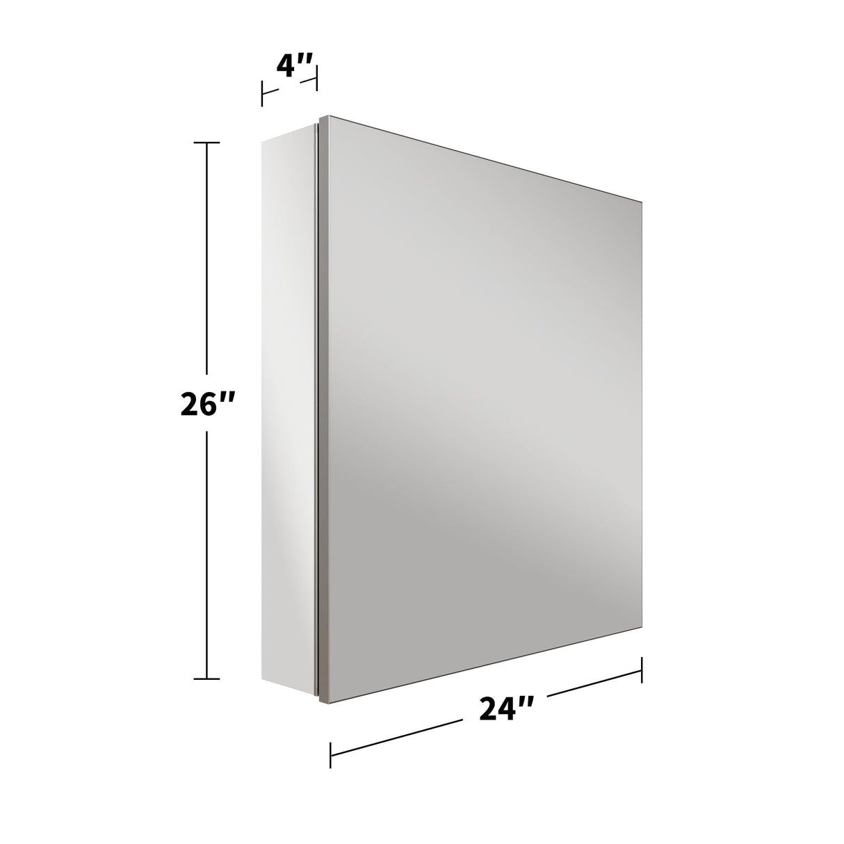 AZDHOME 24x26 Aluminum Alloy Frame Bathroom Medicine Cabinet Mirror,Recessed or Surface Mounted,Reversible L/R Door,Adjustable Shelves,Assembly Required AZDHOME
