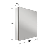 AZDHOME 24x26 Aluminum Alloy Frame Bathroom Medicine Cabinet Mirror,Recessed or Surface Mounted,Reversible L/R Door,Adjustable Shelves,Assembly Required AZDHOME