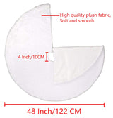 AISENO 48 Inch Christmas Tree Plush Skirt Decoration for Merry Christmas Party Faux Fur Christmas Tree Skirt Decorations AISENO