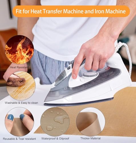Arvakr T Shirt Heat Press Starter Kit, Sublimation Accessories and Supplies with Ruler Guide, Teflon Sheets, Heat Tape, Heat Gloves, Marking Pencils, Sewing Pins, Cute Arvakr
