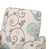 Christopher Knight Home Dufour White and Blue Floral Fabric Recliner 26.75D x 34W x 36.25H in Christopher Knight Home